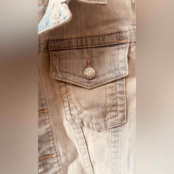 True Religion Oversized Cropped Jean Jacket “trucker jacket” - Picture 4 of 14